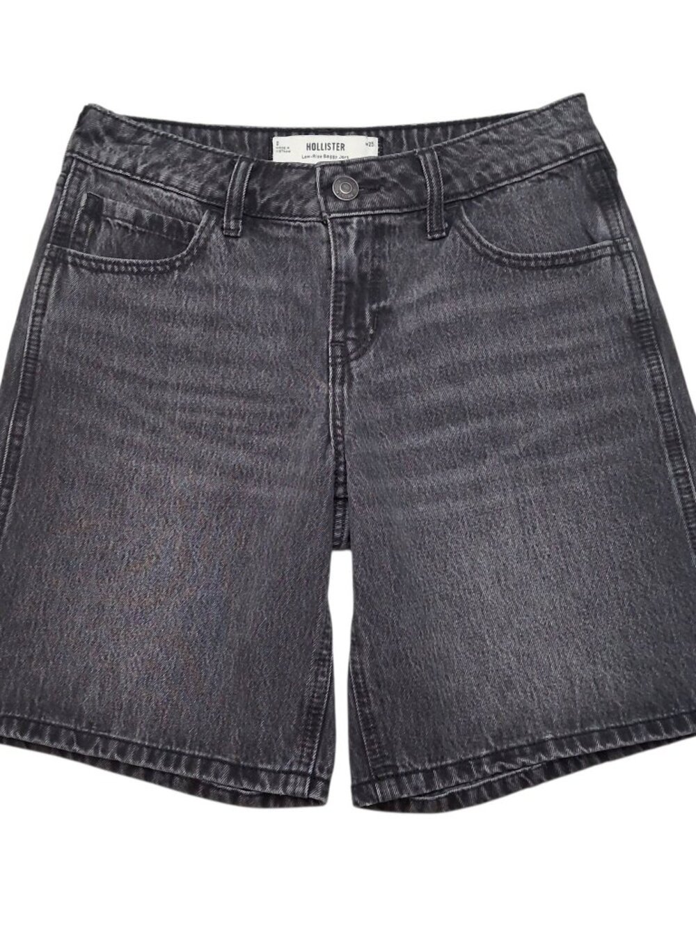 Hollister Low Rise Baggy Jort Women's Sz 0 Vintage Black Wash